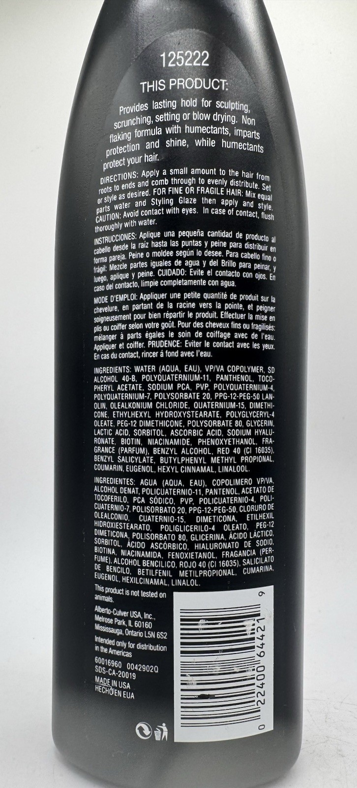 Tresemme 4 + 4 Styling Glaze Super Hold 15 fl oz For Sheen Body & Volume