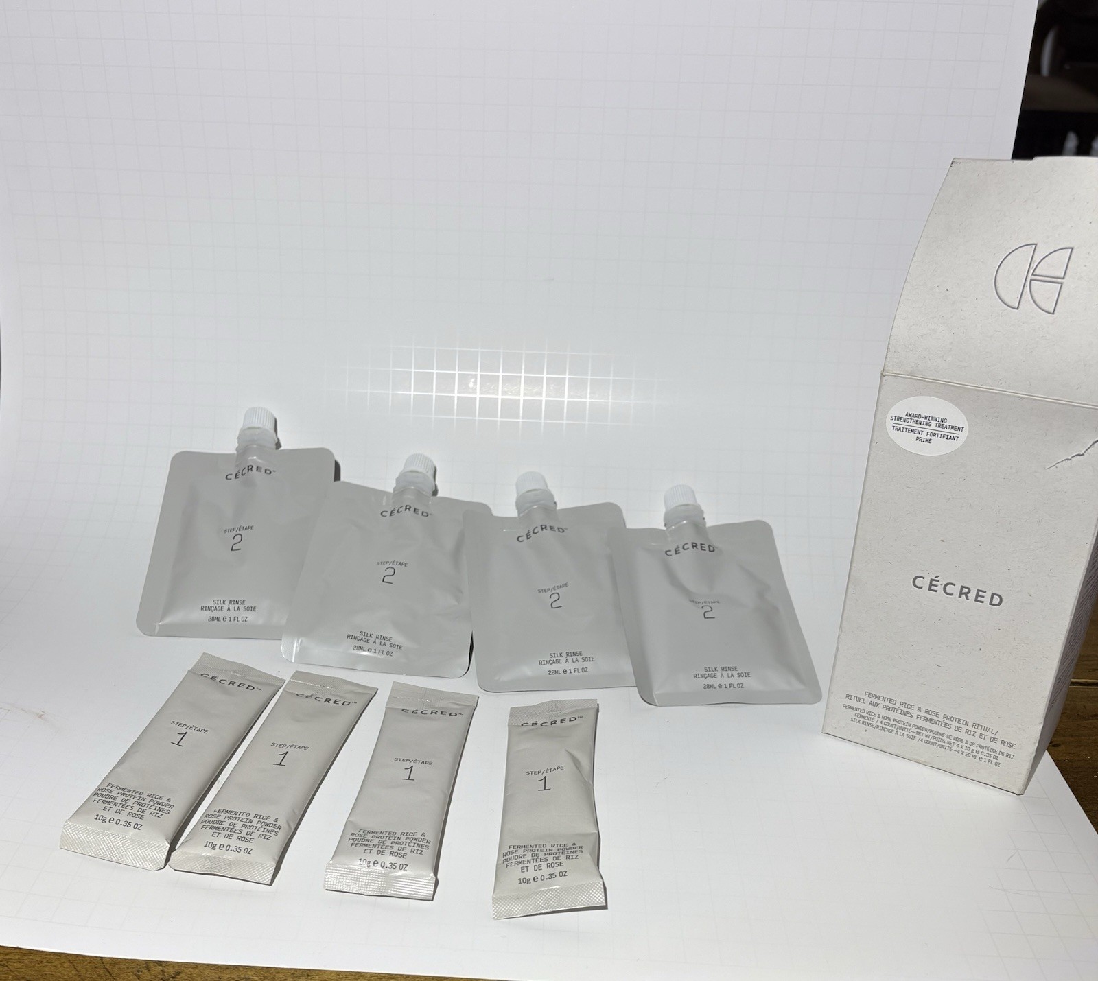 Cécred Fermented Rice & Rose Protein Set w/ Powder + Silk Rinse 28 mL