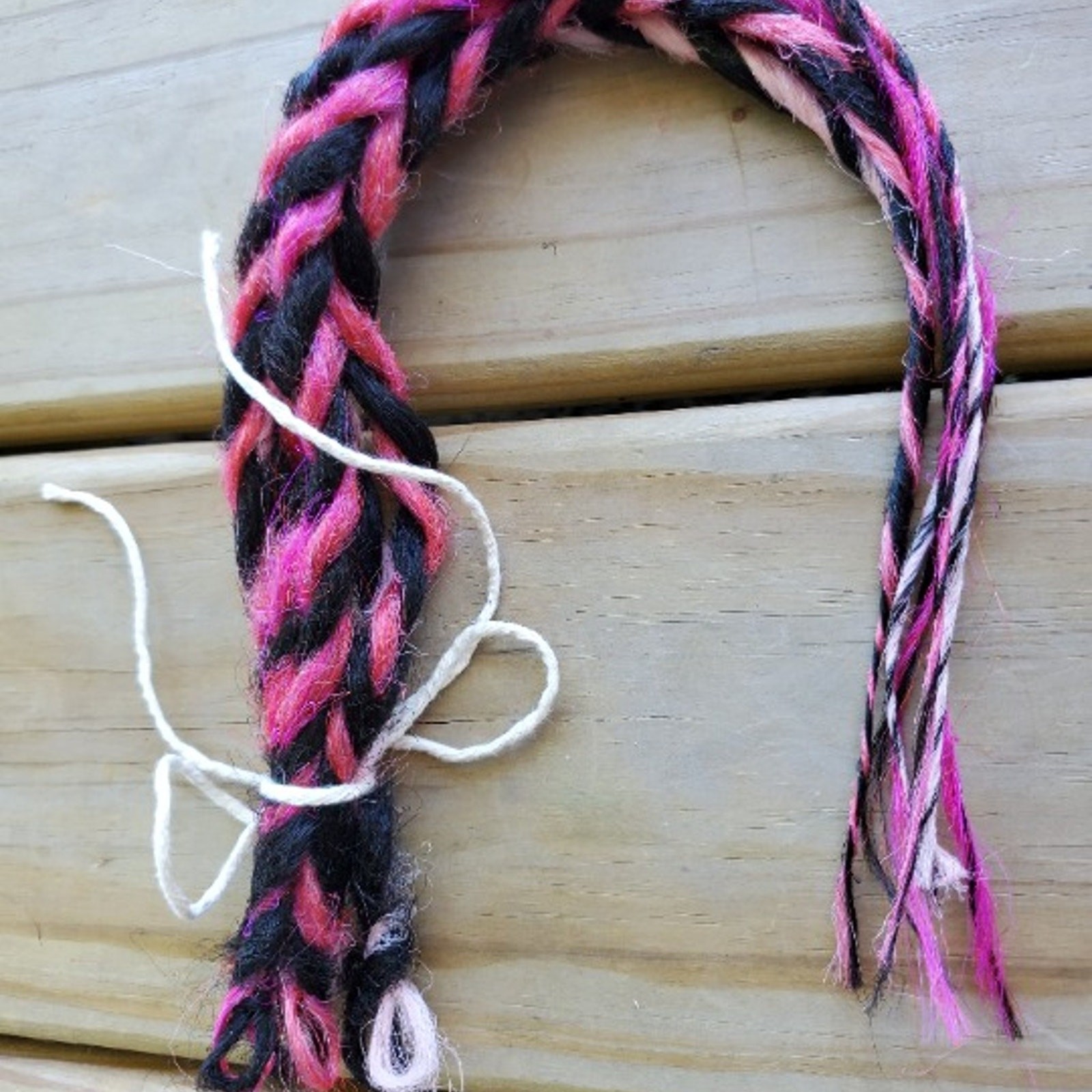 5 SE Single Ended Black and PInk Twist Dreads Dreadlocks Hair Extensions