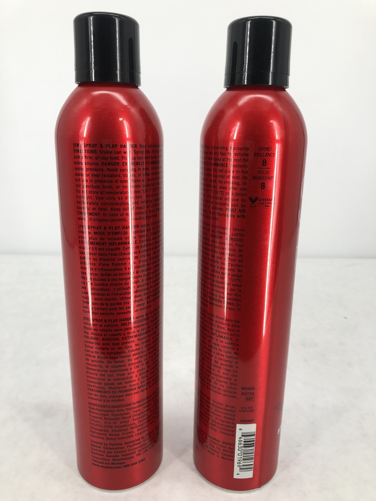 Big Sexy Hair Spray and Play Harder Firm Volumizing Hairspray 10 oz-2 Pack – New