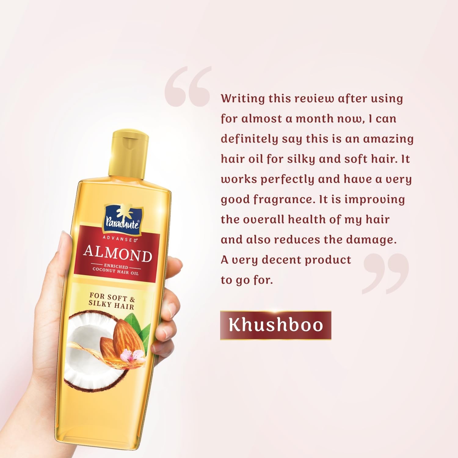 Parachute Advansed Almond enriched Coconut Hair Oil with Vitamin E, 100ml