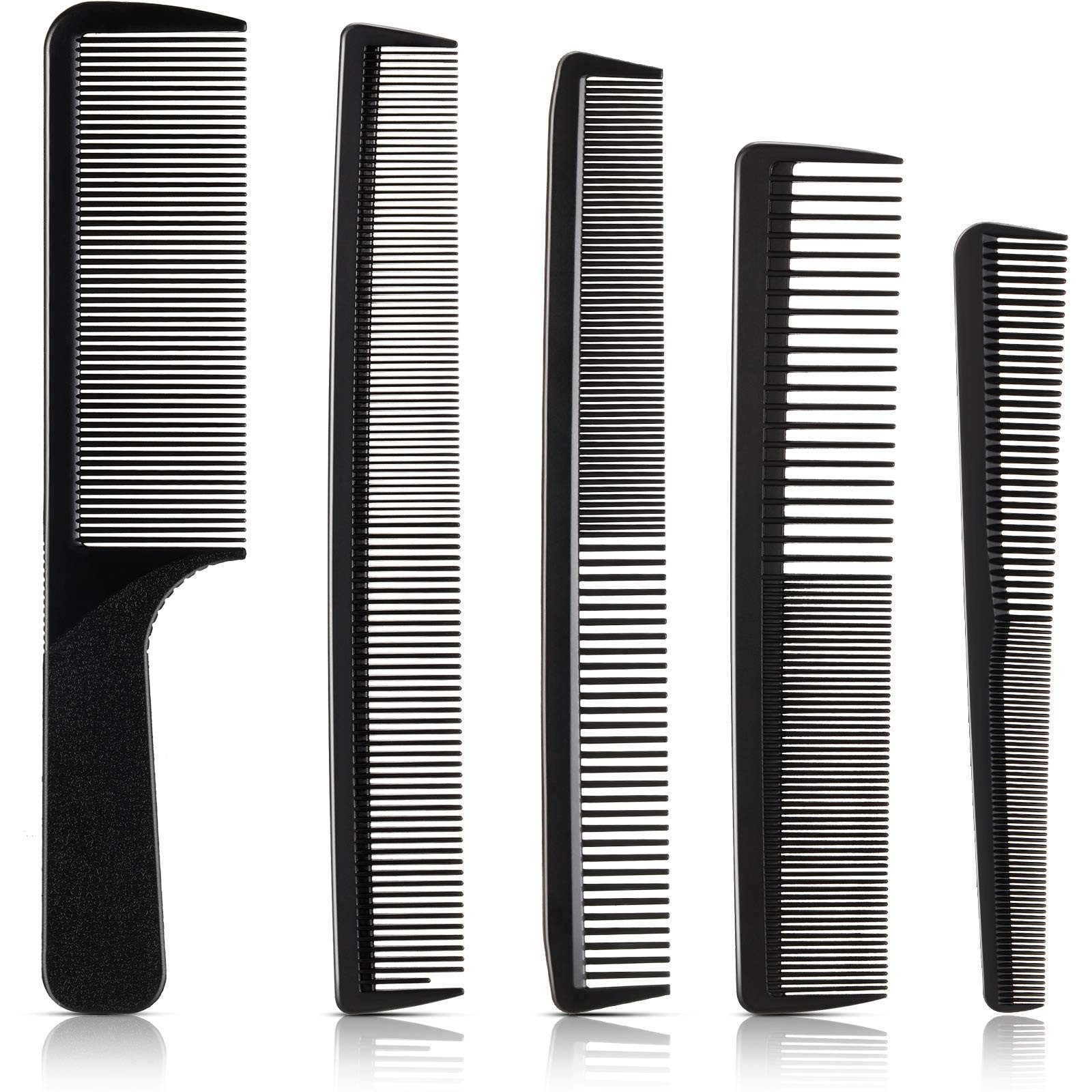 5 Pieces Hair Cutting Comb Barber Standard Size (7-8″ L x 4-5″ W), Black