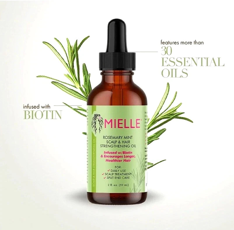 MIELLE Organics Rosemary Mint Scalp & Hair Strengthening Oil w/ Biotin 2PACK