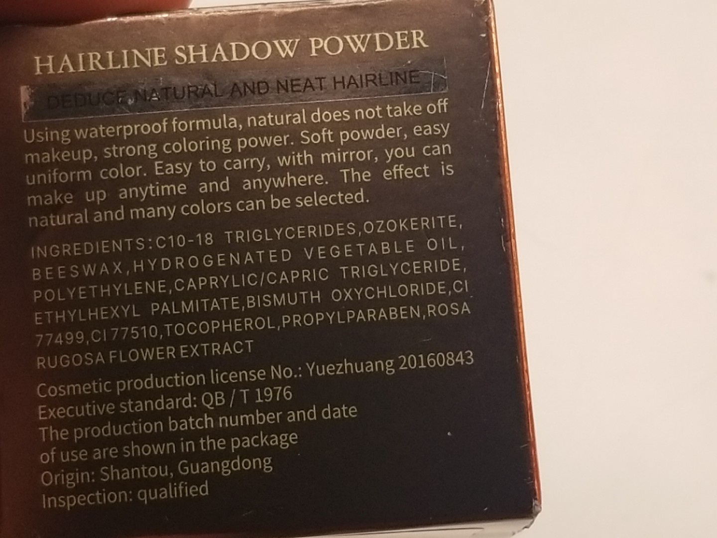 Lot Of 2 Maycheer Hairline Shadow Powder # 01 Dark Brown NEW Exp 2030