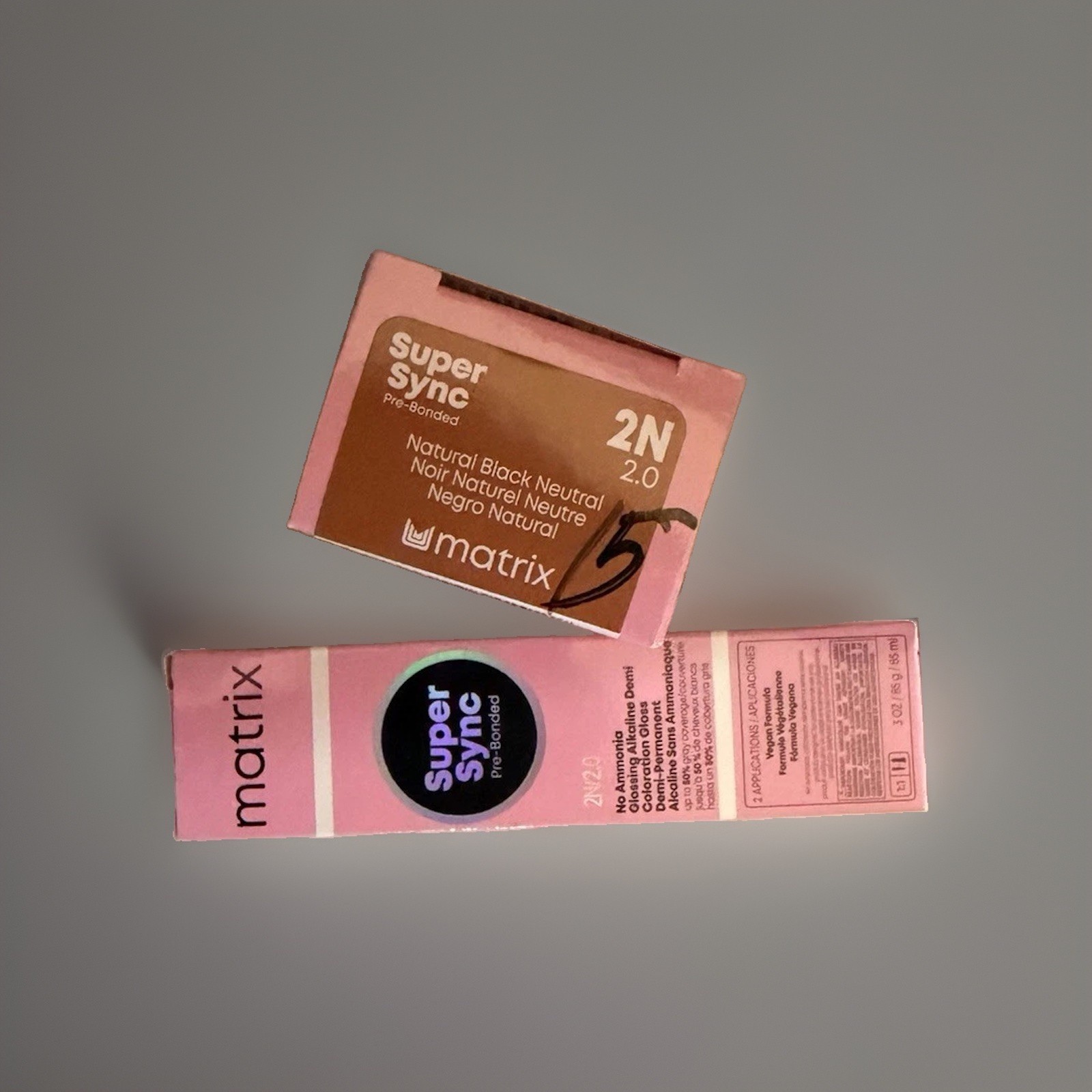 Matrix Super Sync Pre-Bonded 2N Natural Black Demi-Permanent Cream Color 3 oz