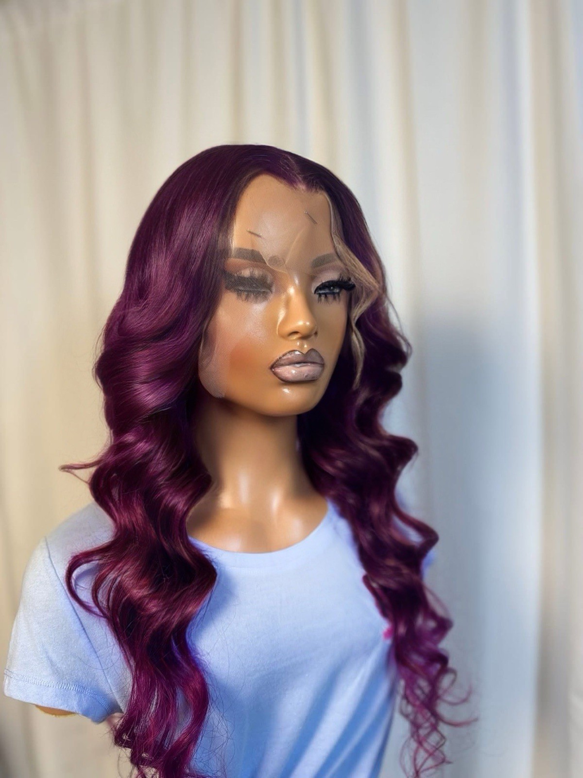Meeca Unit_Light Burgundy Window Peek 13X6 HD Lace Frontal Human Hair Wig