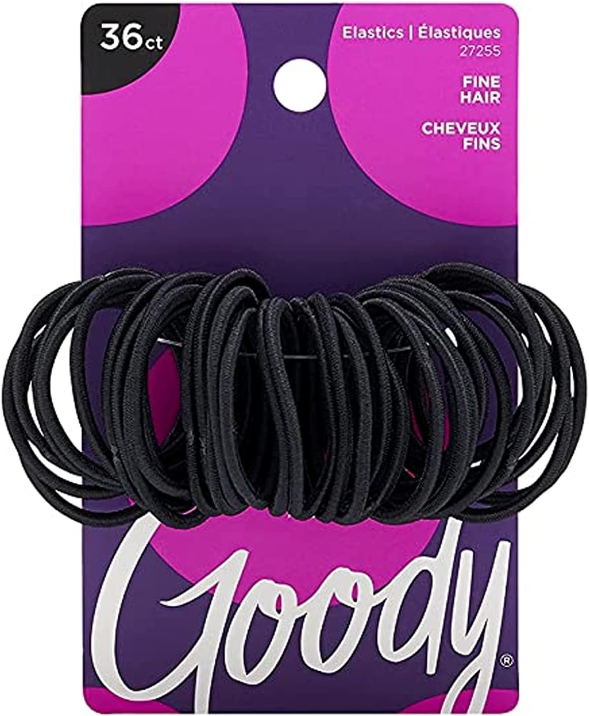 Goody Ouchless Hair Elastics, Black, 36 Count (Pack of 1)