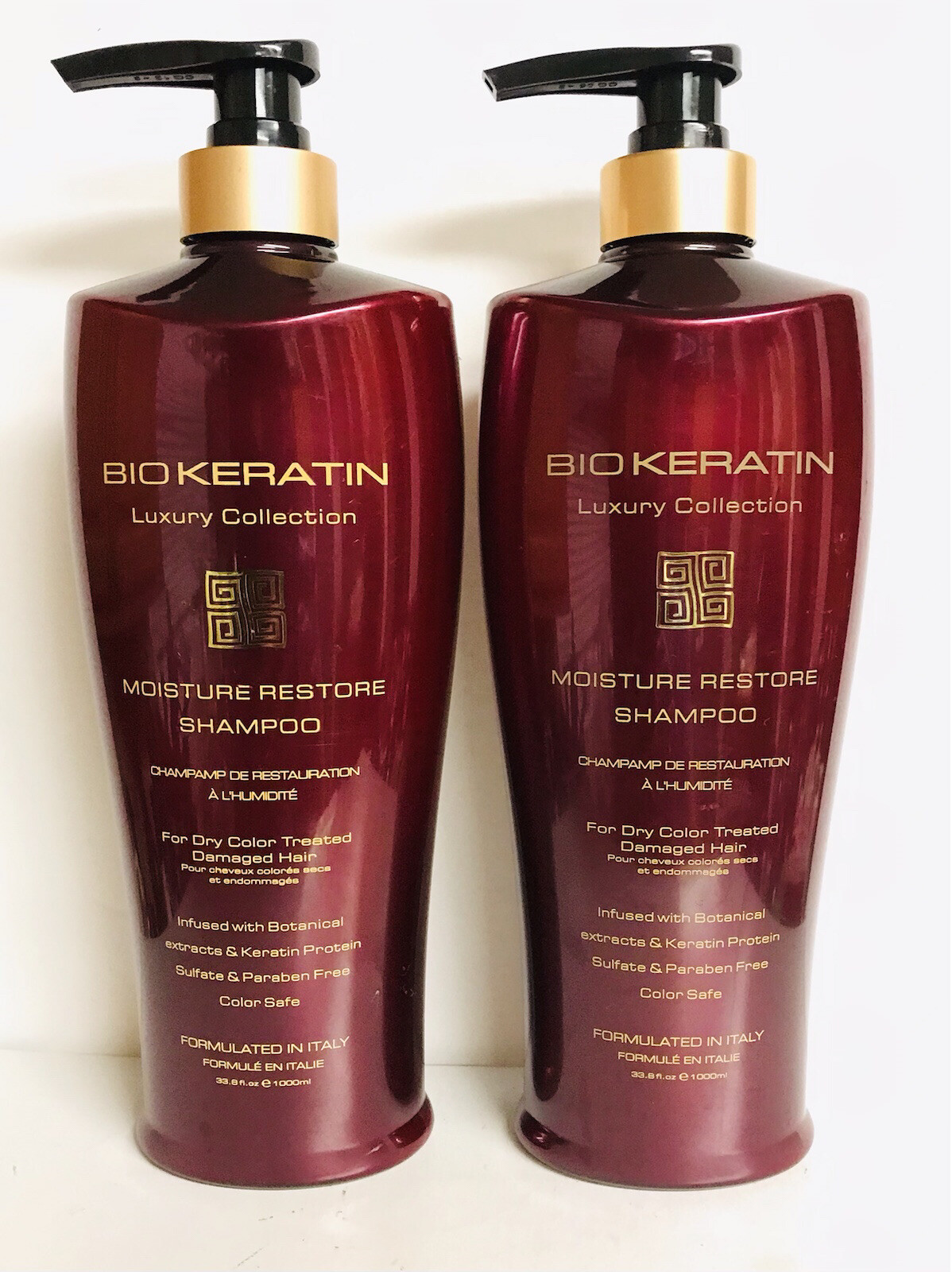 2 Bottles Bio Keratin Luxury Collection ~ Moisture Restore Shampoo 33.8 oz Each