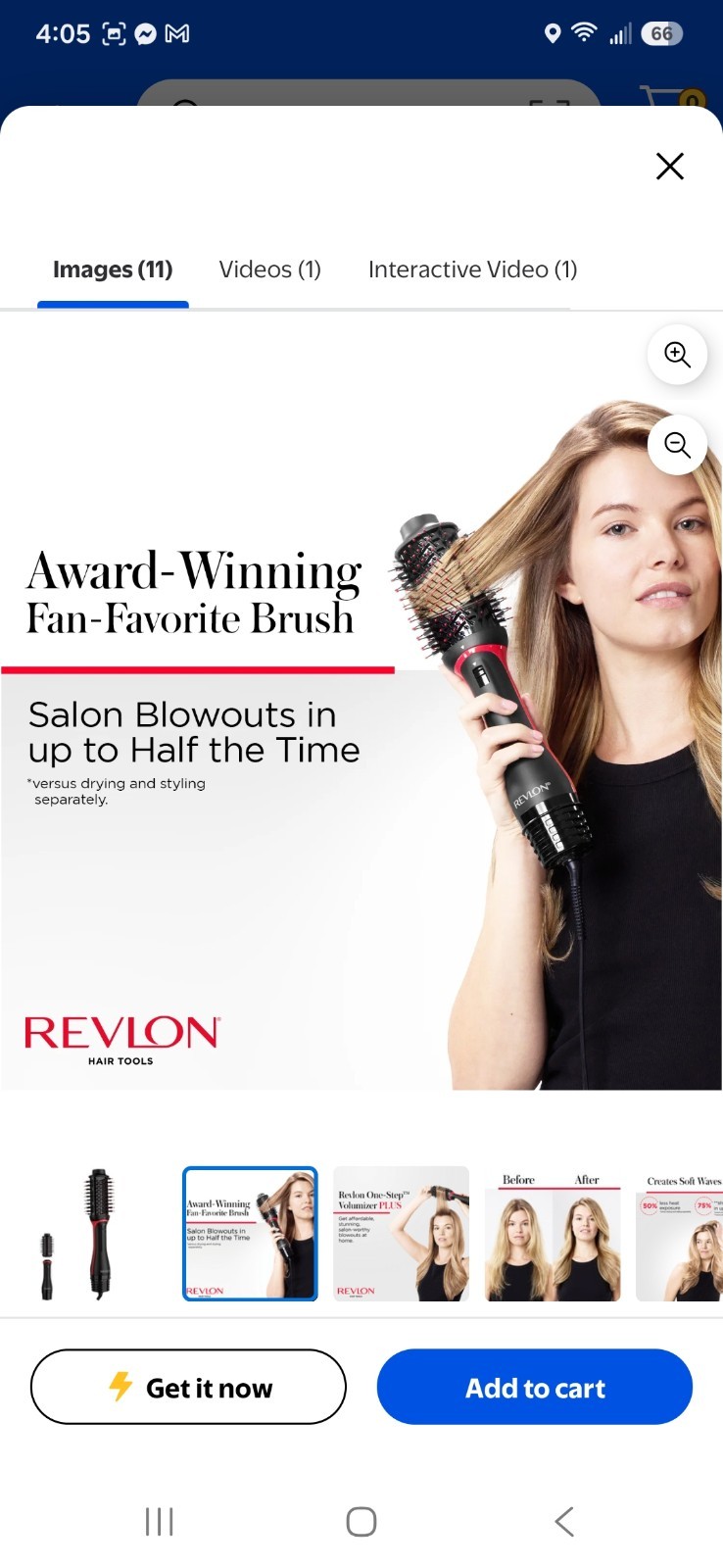 Revlon One-Step Volumizer Plus 2.4 in Barrel Hair Dryer Ionic Tech Black/Red