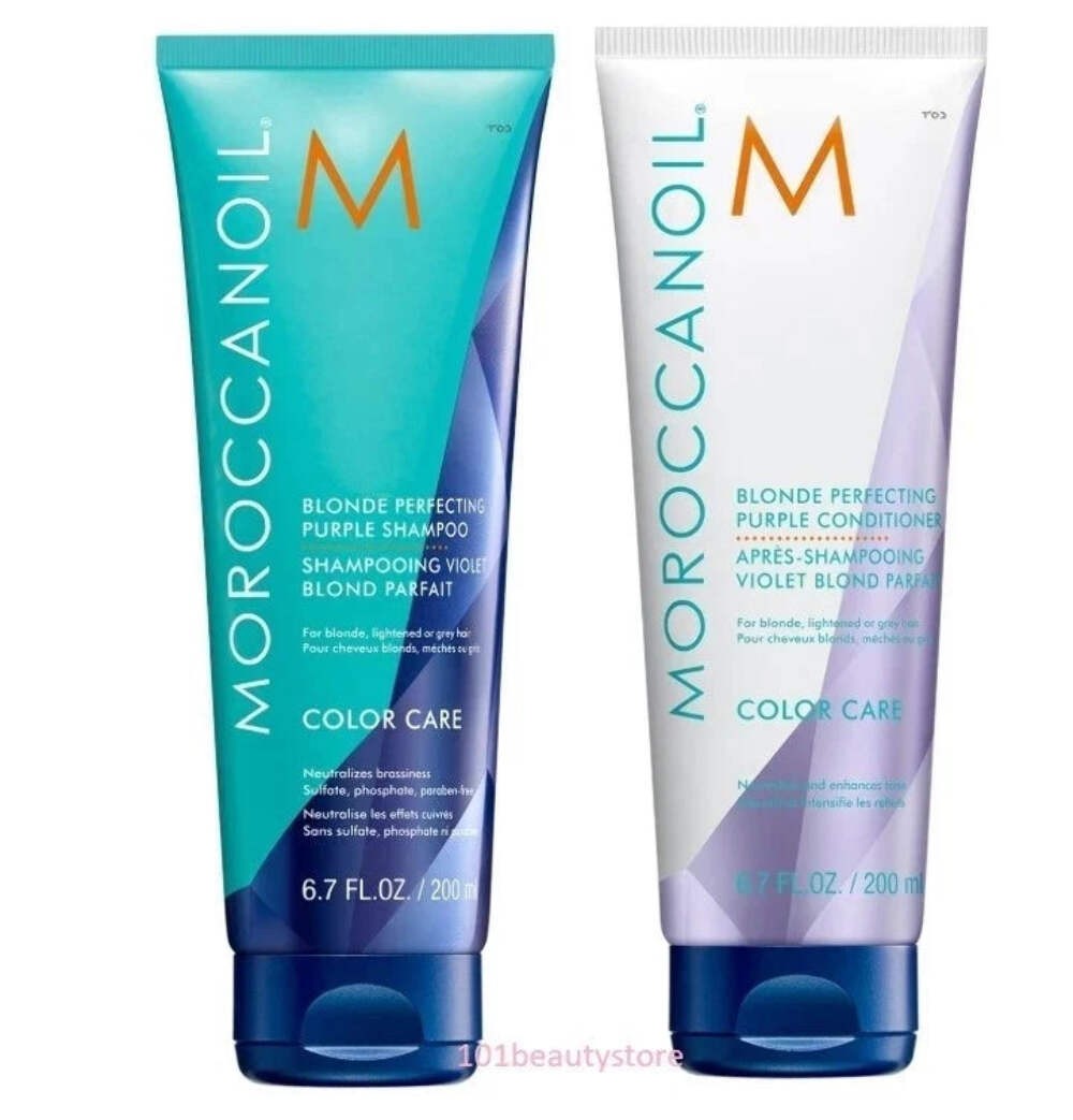 Moroccanoil Blonde Perfecting Purple Shampoo & Conditioner 6.7 fl.oz duo