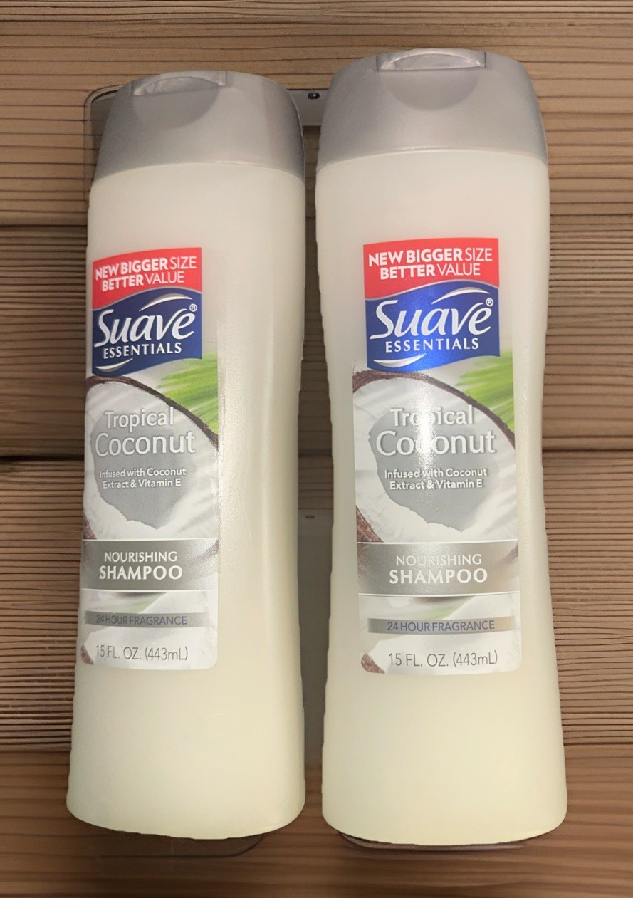 Suave Essentials Tropical Coconut Extract Nourishing Shampoo 15 oz Lot of 2 NEW