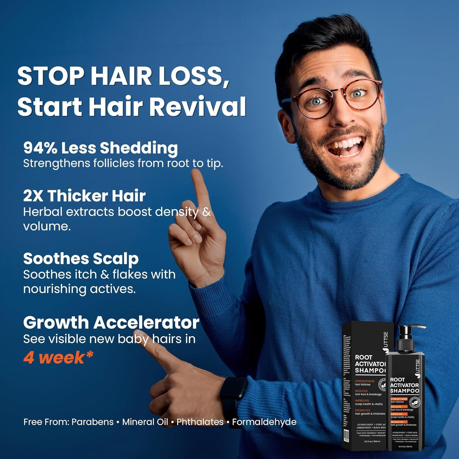 Root Activator Shampoo for Men: Hair Growth Shampoo for Men’S Thinning Hair and