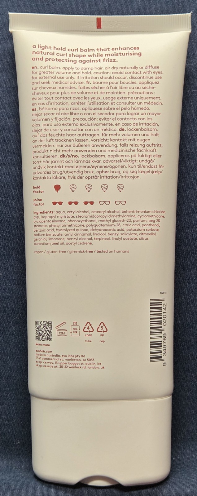6.8 fl oz/200ml – EVO Liquid Rollers Curl Balm – Light hold curl balm