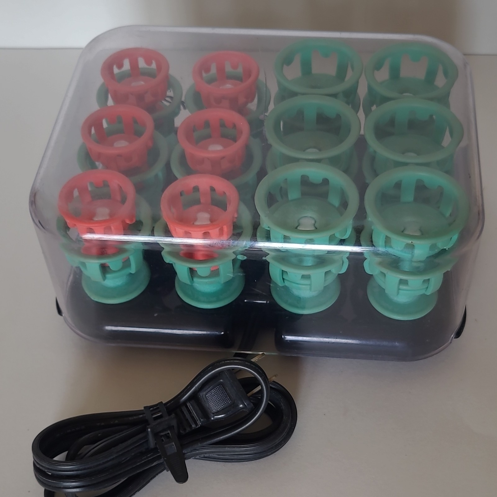 Clairol Lock ‘n Roll Hot Rollers Set Green/Pink Small & Large, Indicator Light