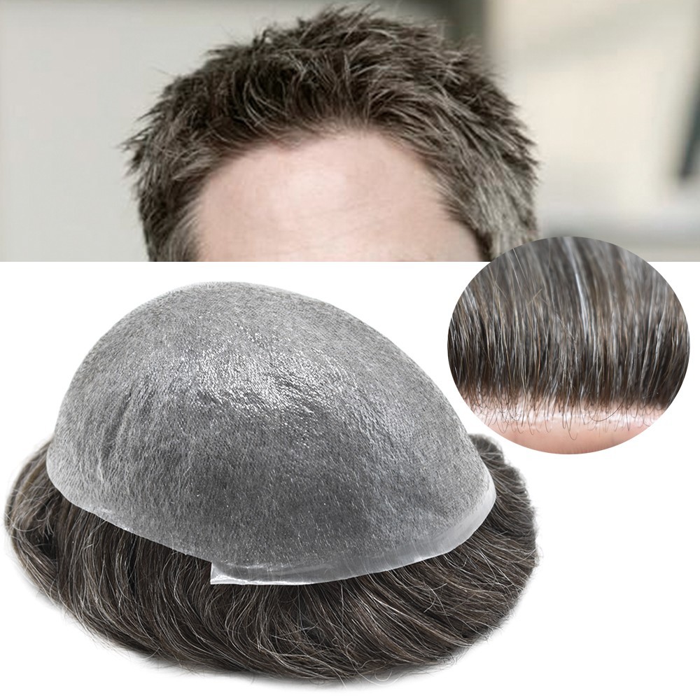 Mens Hair Replacement Ultra Thin Skin Toupee All Colors Hairpieces PU System Wig
