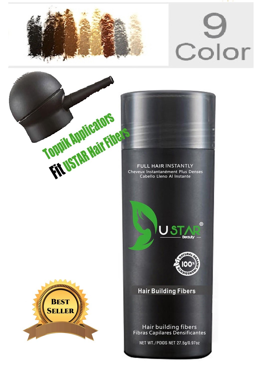 Hair Loss Solutions Concealer Hair Building Fibers 9 Colors