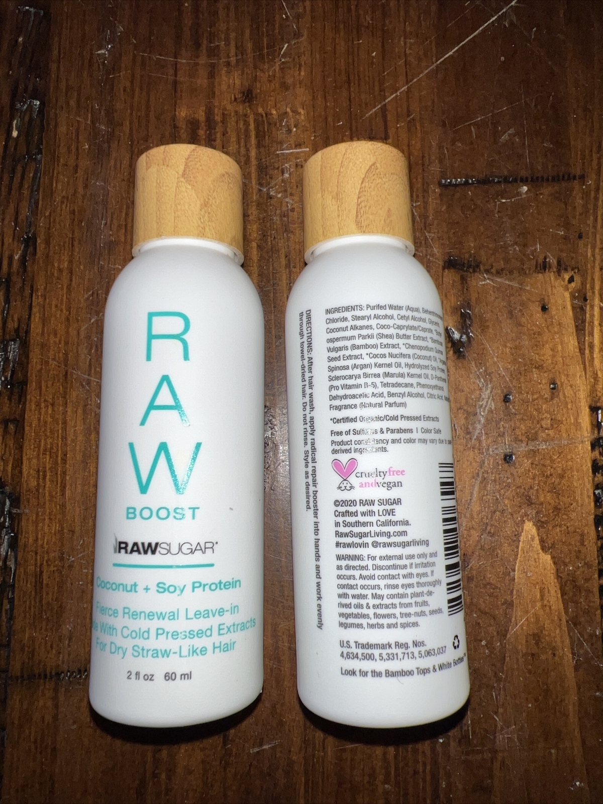 2 Bottles-Raw Sugar Living Fierce Renew Hair Boost Coconut + Soy Protein 2 FL Oz