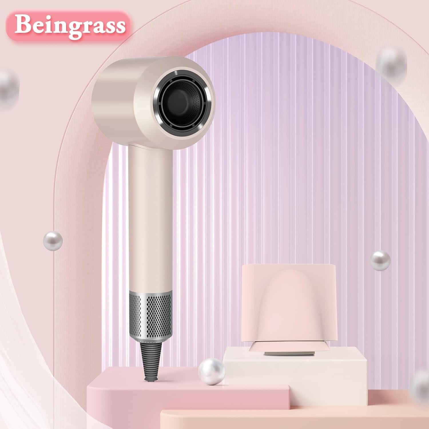 Professional 1300W Ionic Hair Dryer Fast-Drying Low-Noise Blow Dryer Travel