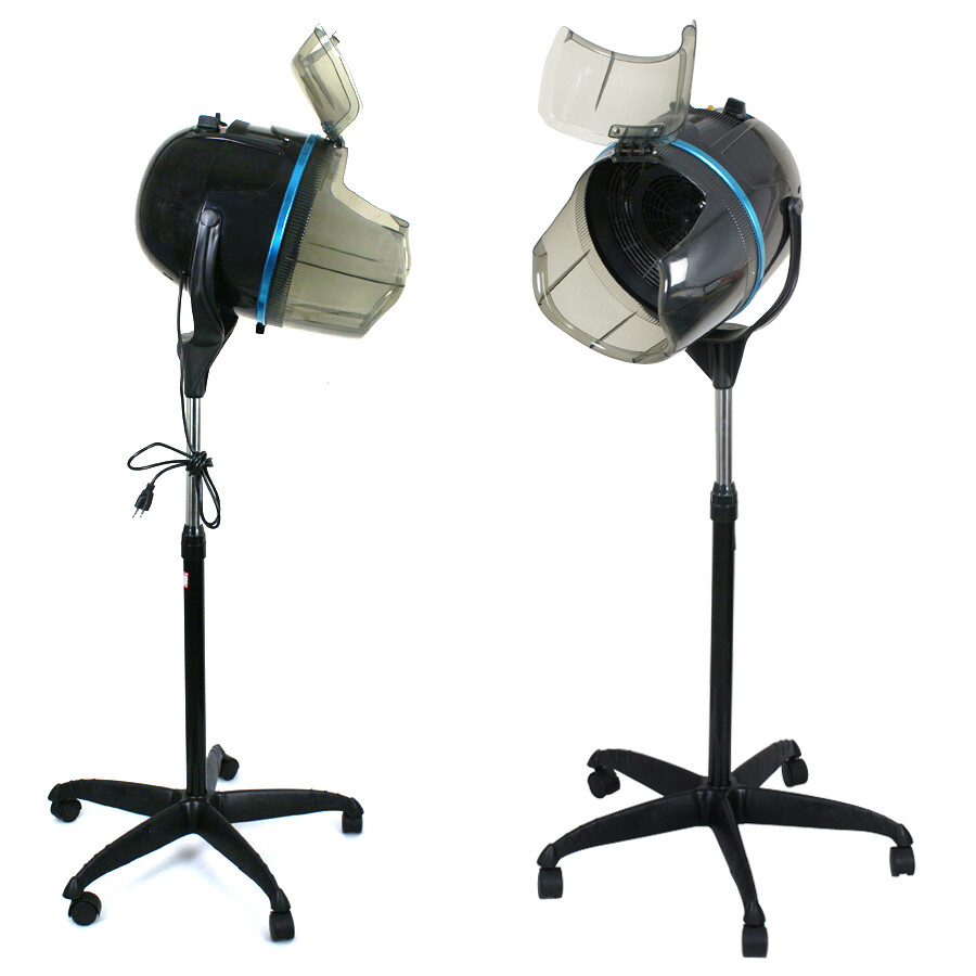 Professional 1300W Hooded Floor Bonnet Hair Dryer Stand Up w/Timer Rolling Wheel