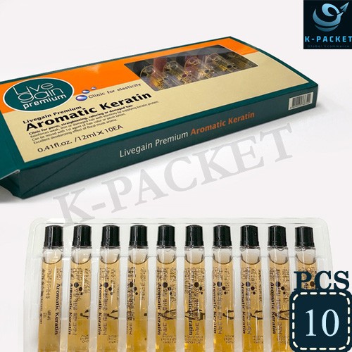 LIVEGAIN Premium Aromatic Keratin Hair Ampoule 12ml x 10EA Korean Seller NEW