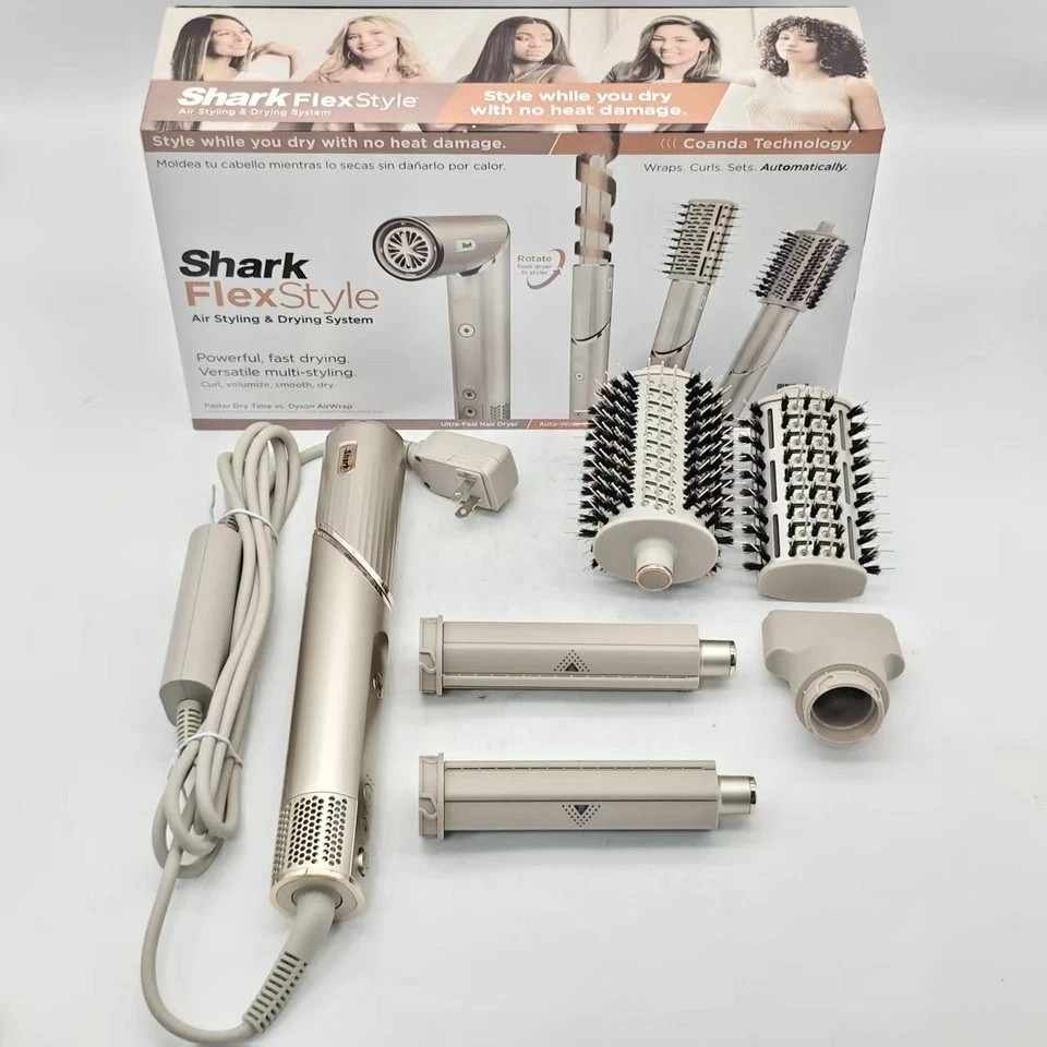 NEW Shark FlexStyle Air Styling Drying System HD430 Powerful BEIGE/100%AUTHENTIC