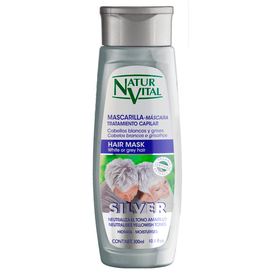 Natur Vital Silver Mask for White/Gray Hair 300 ml. ( NO PARABENS, SULFATES)
