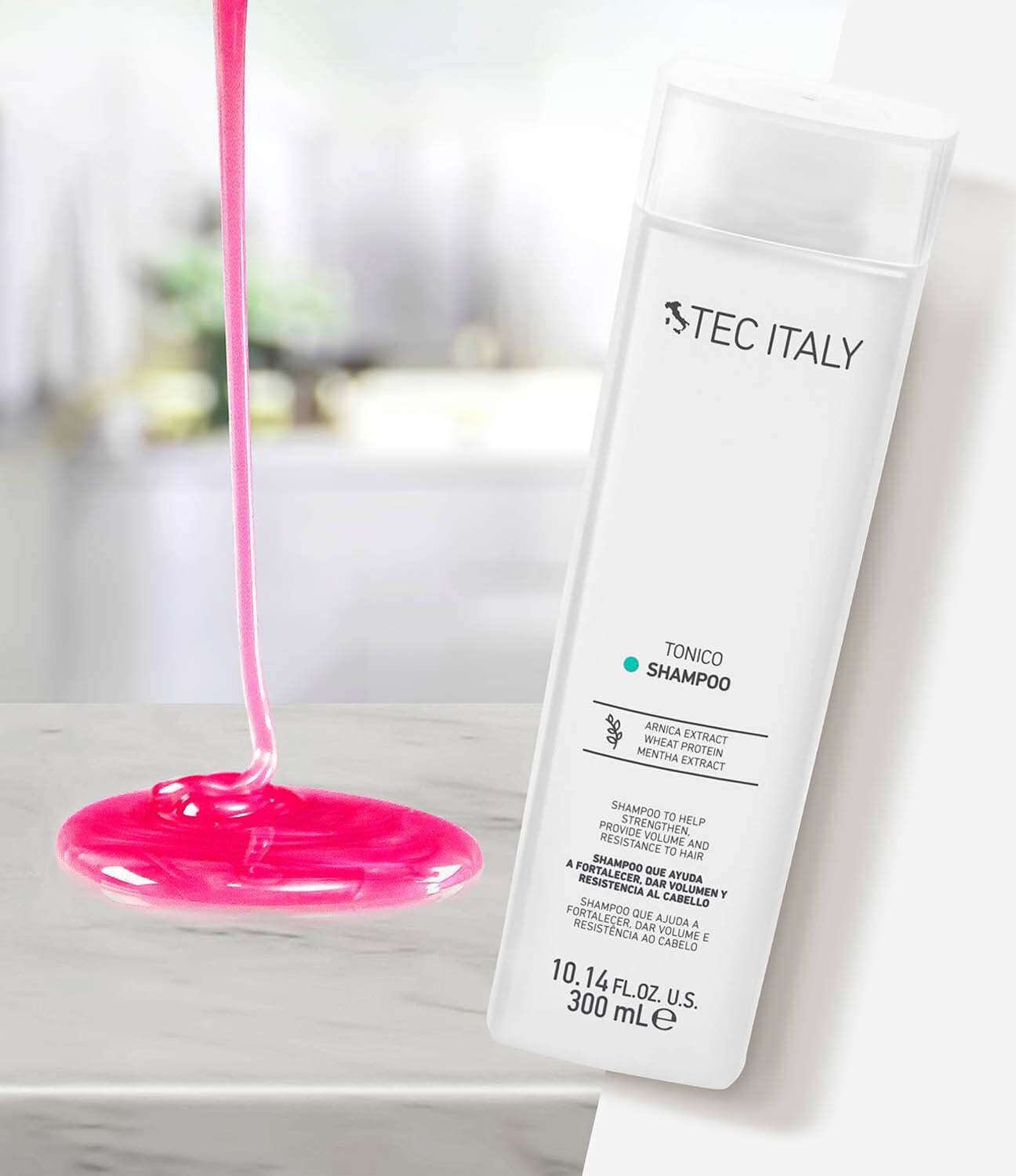 3 PK Tec Italy Shampoo Tonico, Hair Fortifyer for Volume & Resistance 10.1 oz