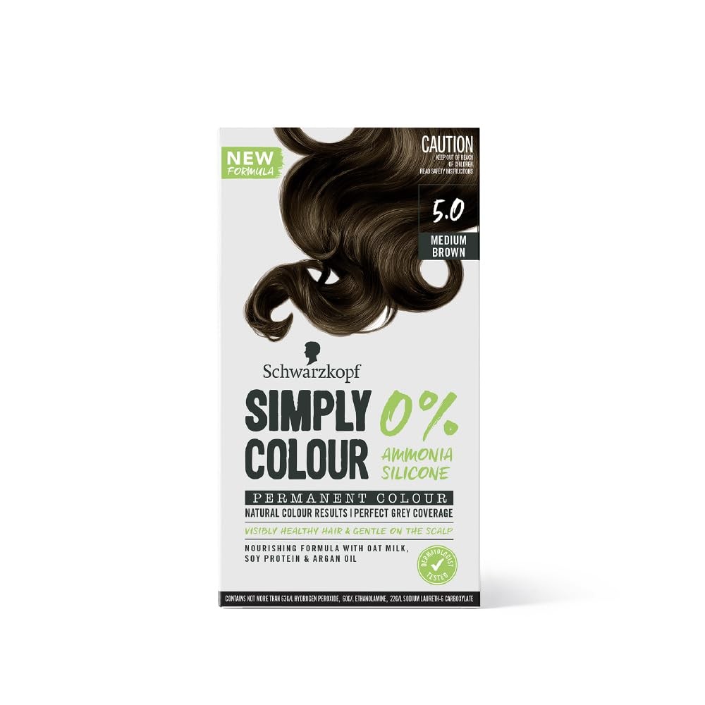 10 X chwarzkopf Simply Colour Permanent Hair Colour 5.0 Medium Brown