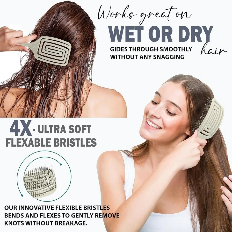 Paddle Hair Brush for Thick Hair – Detangler Brush for women – Vented Hairbrush