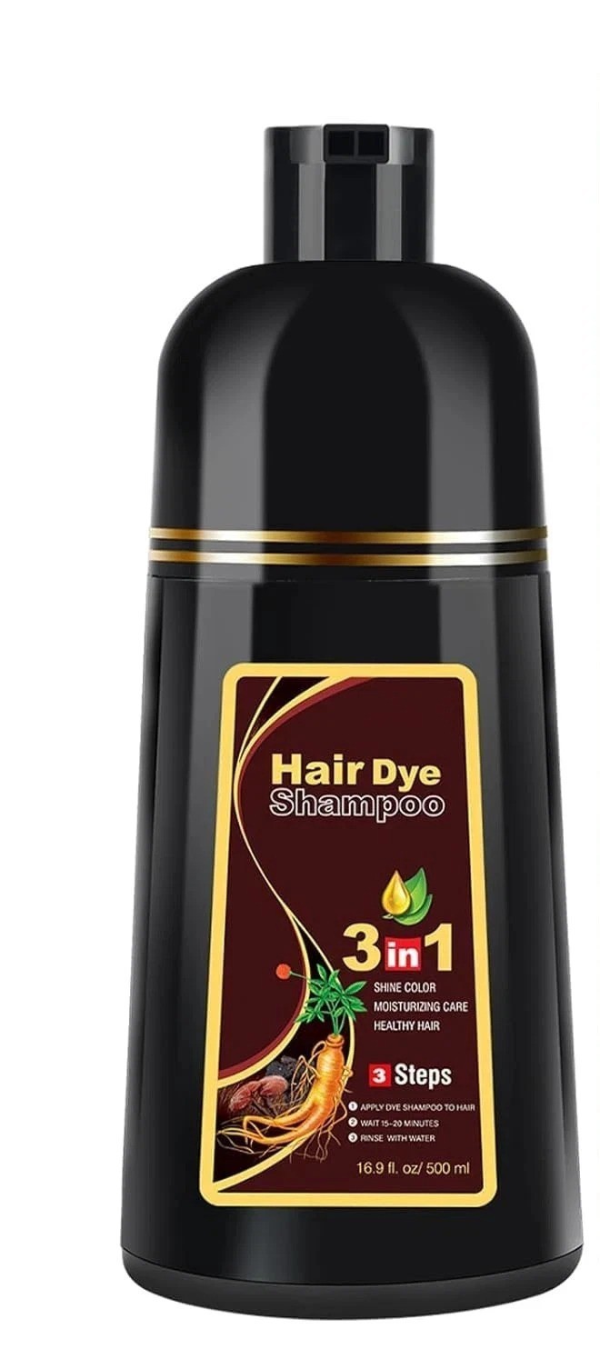 Black Hair Dye Shampoo 3 in 1 Instant Color Herbal Ingredients for Men/Women US