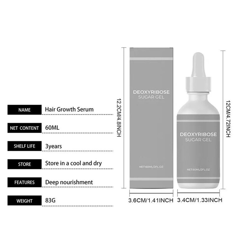 1-5 Pcs Deoxyribose Sugar Jelly Hair Growth, Deoxyribose Serum for Hair Loss 60m