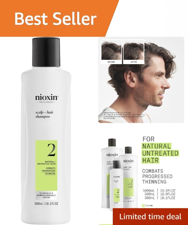 Natural Hair Thickening Shampoo: System 2 with Niacinamide & Biotin, 10.1 Fl Oz