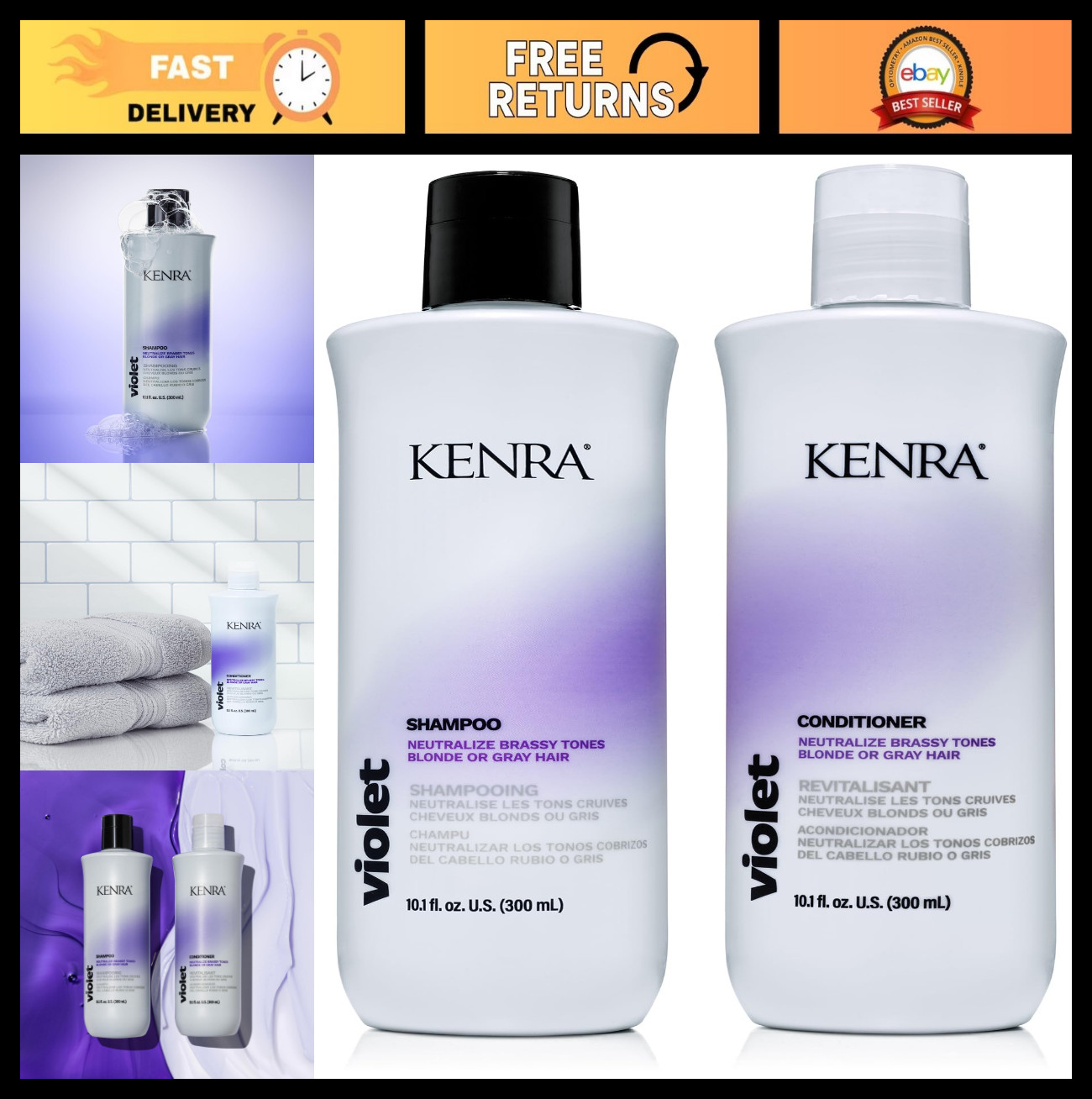 Violet Conditioner for Brassy Tones | Purple Pigment, Moisturizes & Enhances Blo