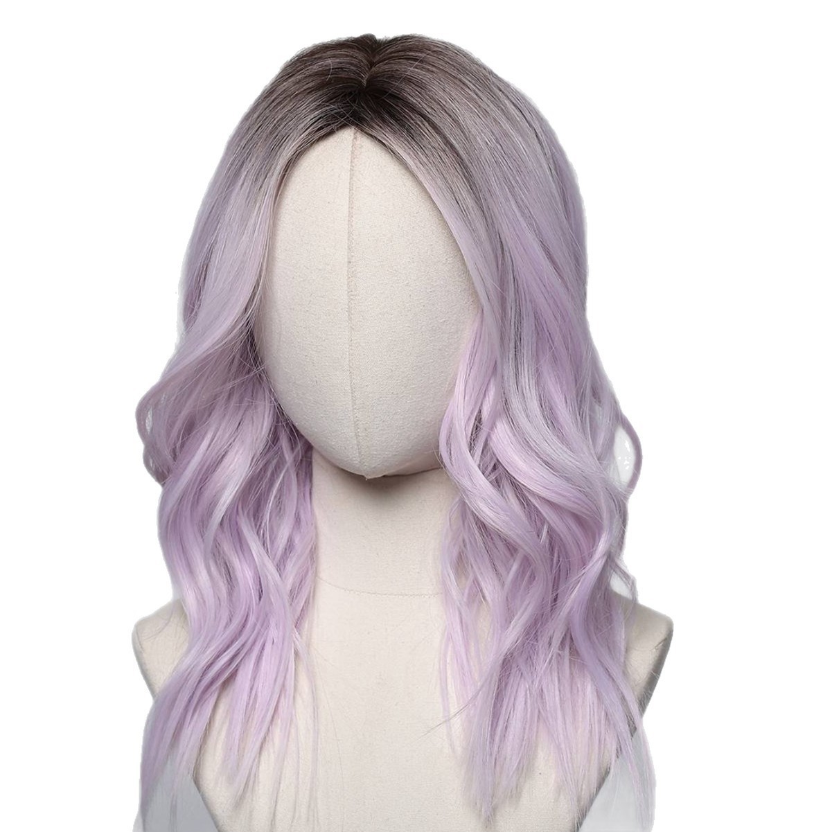 Purple Wig Medium Length Lavender Wigs for White Women Middle Part Bob Wig