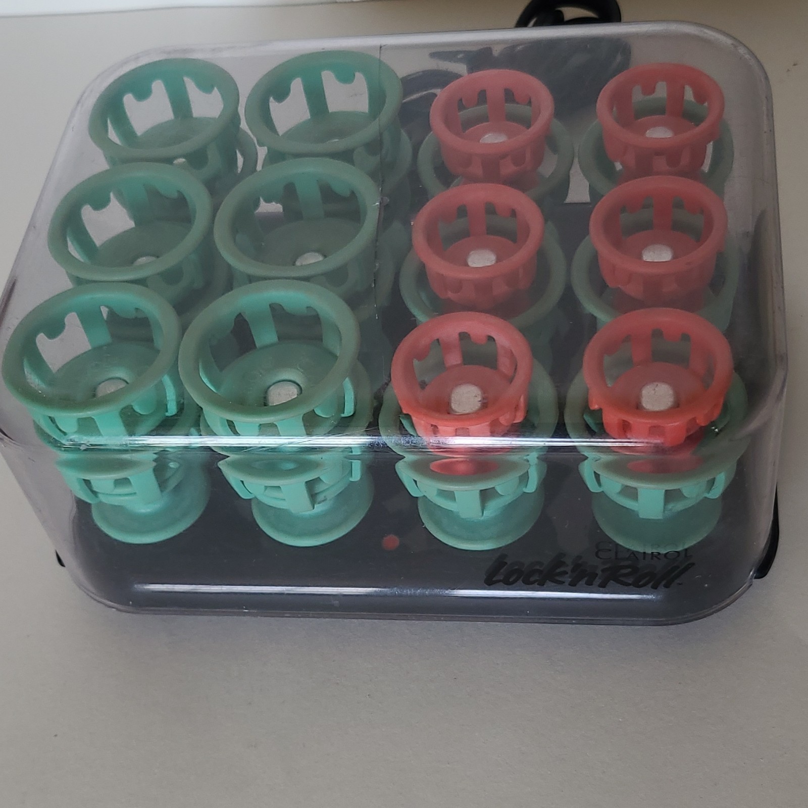 Clairol Lock ‘n Roll Hot Rollers Set Green/Pink Small & Large, Indicator Light