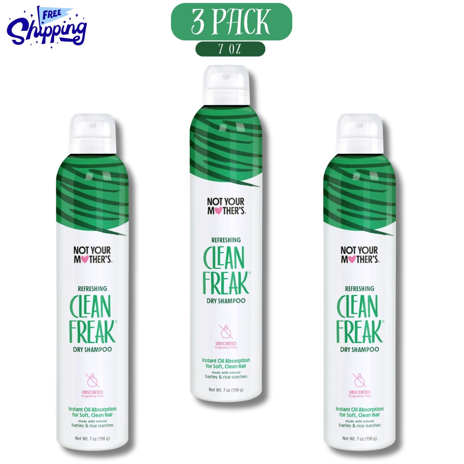 2 Pack: Not Your Mothers Dry Shampoo Clean Freak 7oz (Unscented) OLD FORMULA 11D