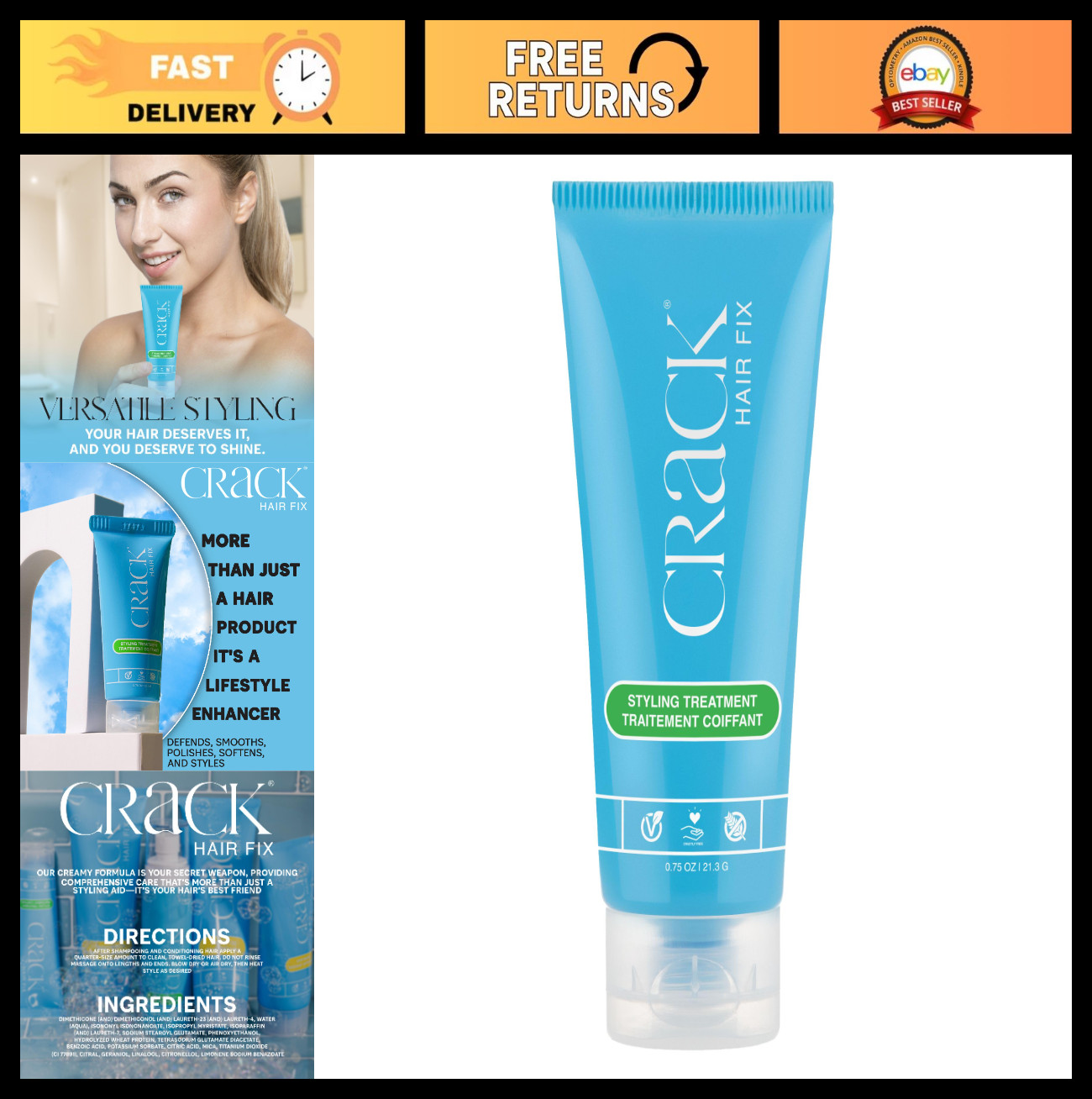 Hair Fix Styling Cream – 0.75 oz, Hair Repair, Smooth & Shine, Frizz Control