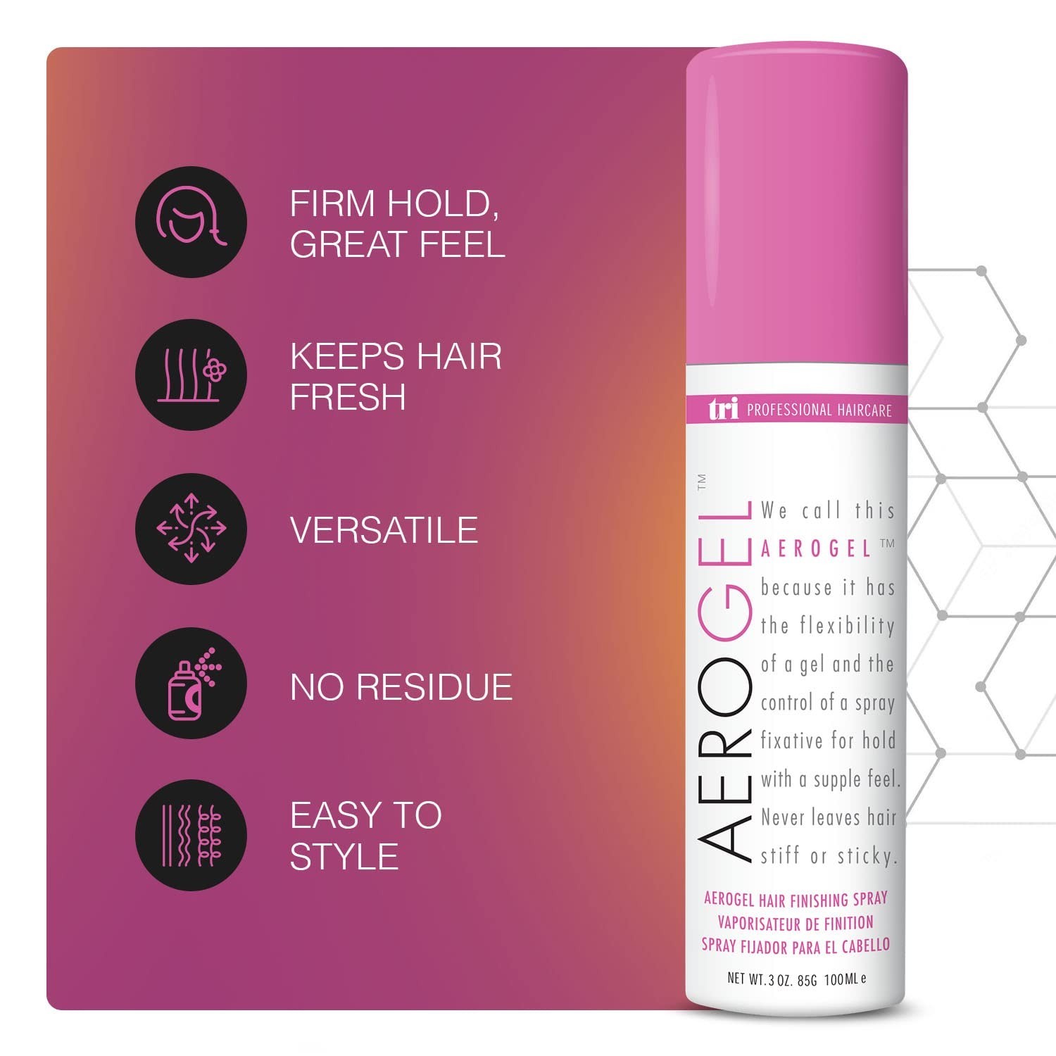 Strong Hold Volumizing Hair Spray 3 oz – Flexible Control, Non-Sticky Mist for A