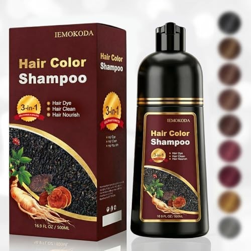 Coffee Hair Dye Shampoo 3-in-1 for Gray Hair, Root Touch Up, 16.9 Fl Oz