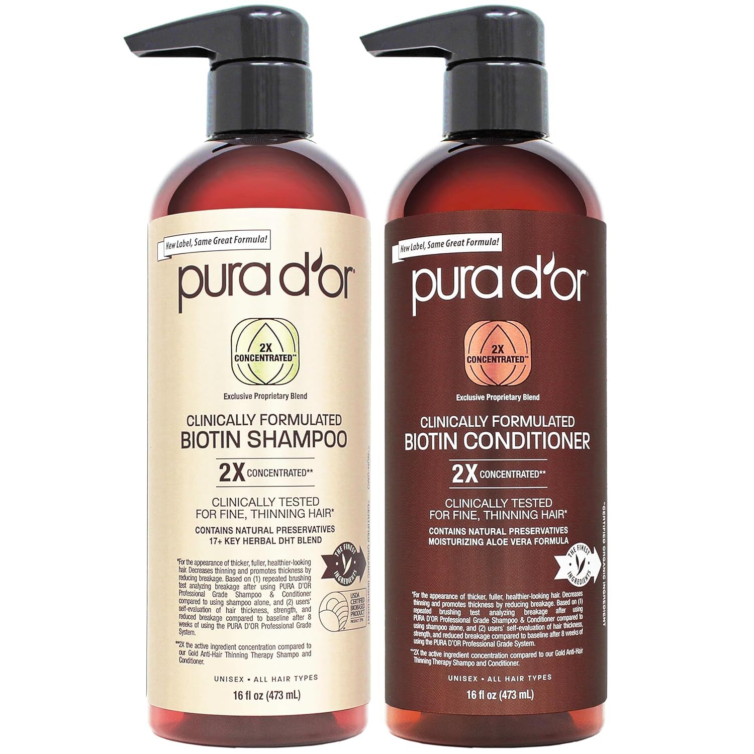 PURA D’OR Dor Clinically Formulated Biotin Set 2X Concentrated Anti Thinning