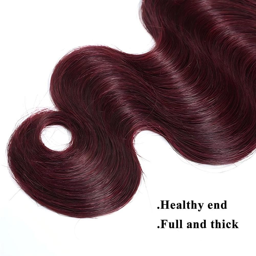 UDesire 1b/99j Ombre Burgundy Brazilian Virgin Hair Body Wave Bundles 16 18 20