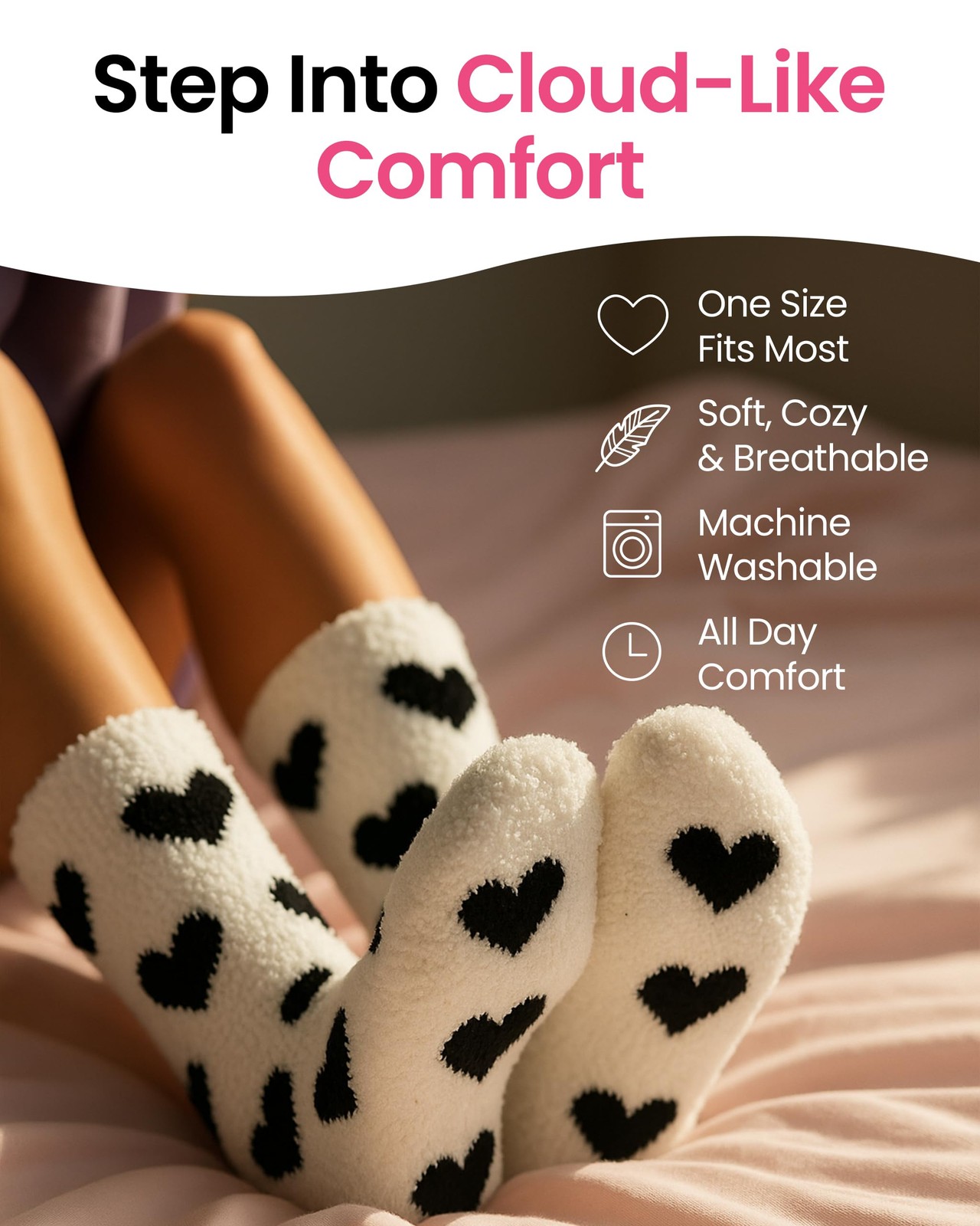 Lily England Cozy Gift for Women & Teen Girls – Standard Adult Size, Black