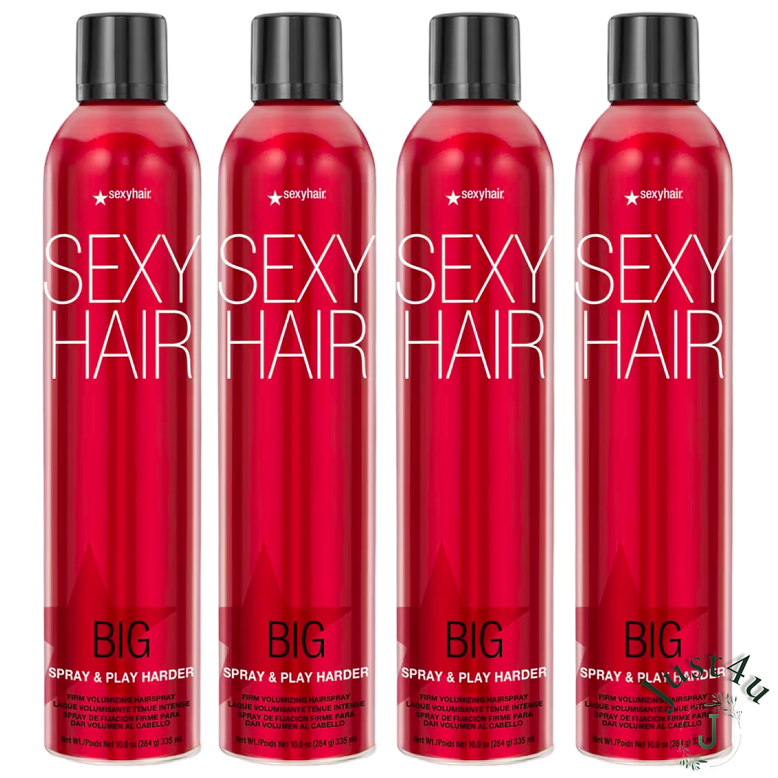 Sexy Hair Big Spray and Play Harder Firm Volumizing Hairspray, 10oz. (4CANS)