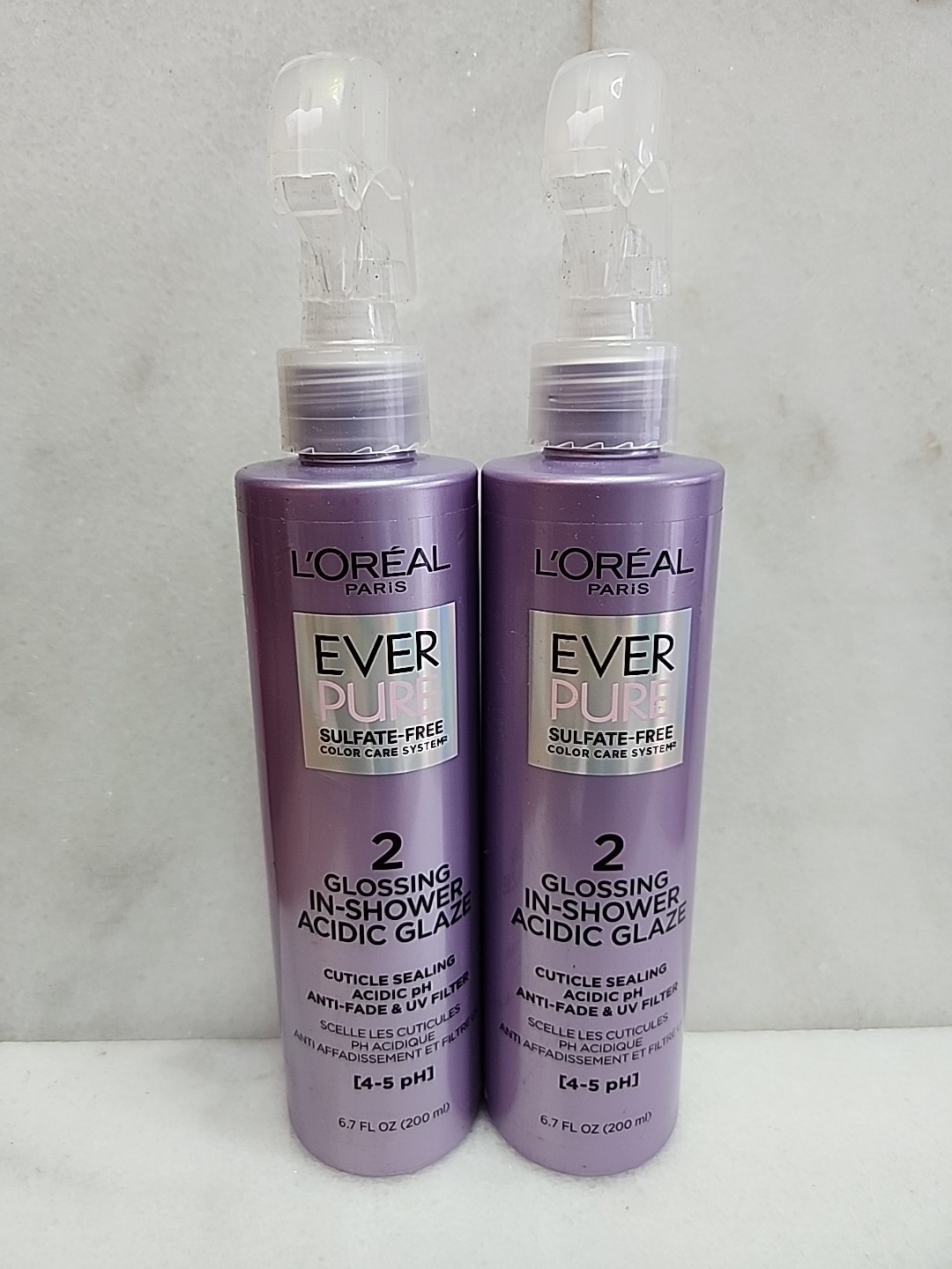2- L’Oreal Paris EverPure Sulfate Free Glossing In Shower Acidic Glaze New