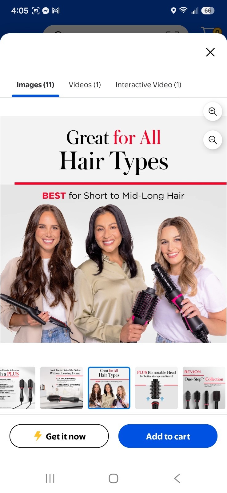 Revlon One-Step Volumizer Plus 2.4 in Barrel Hair Dryer Ionic Tech Black/Red