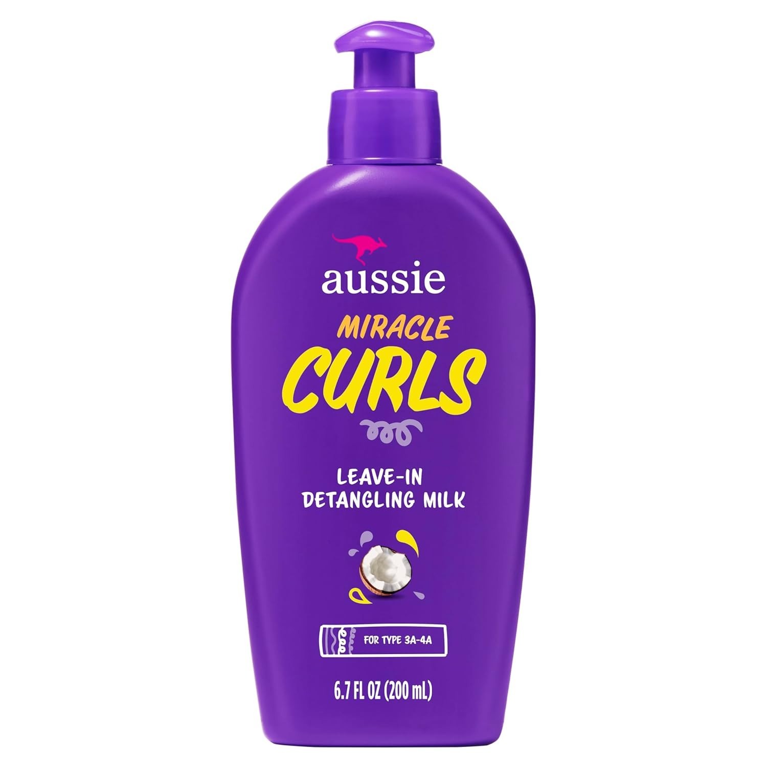 Aussie Miracle Curls with Coconut Oil Paraben Free Detangling 6.7 fl oz