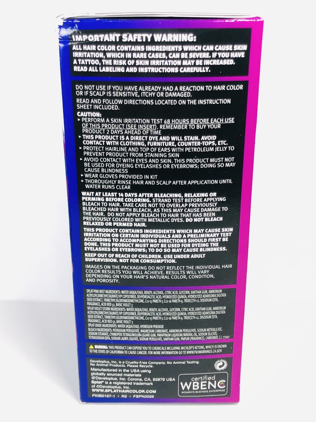 Splat Rebellious Colors Ombré RAIN Pink Mist & Violet Storm Complete Kit