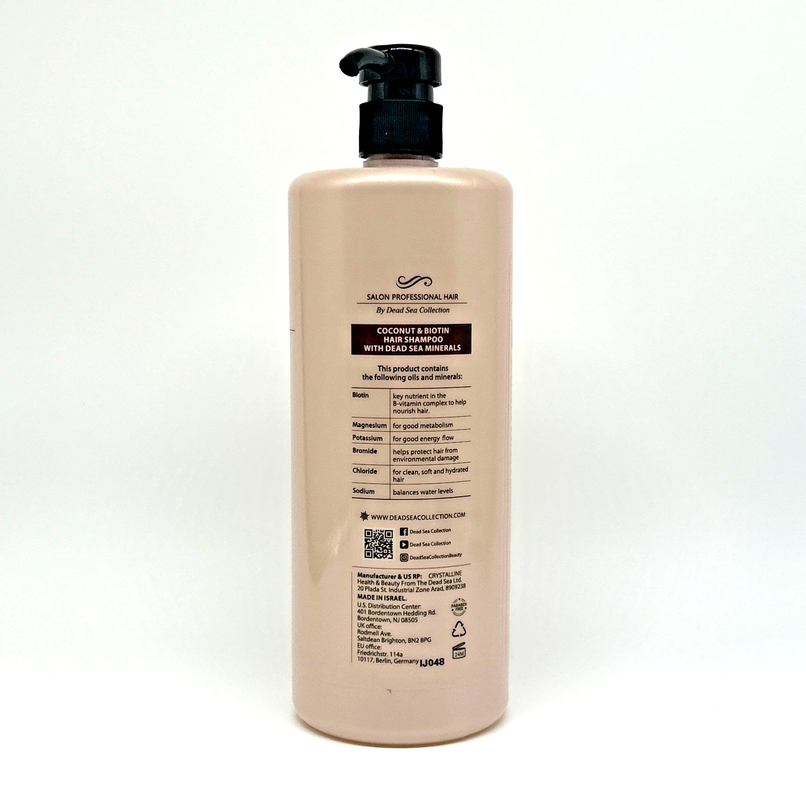 Dead Sea Collection Coconut Biotin Hydrating Mineral Shampoo 33.8oz