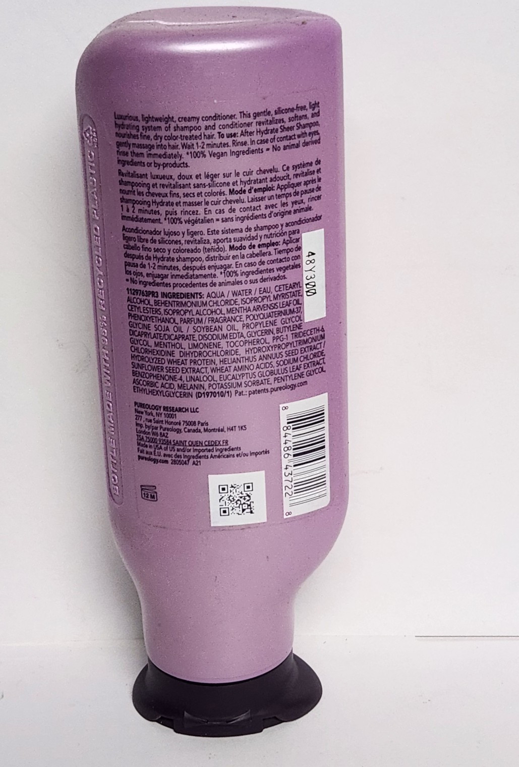 Pureology Hydrate Sheer Conditioner for Dry Color-Treated Hair 266ml/9fl oz New