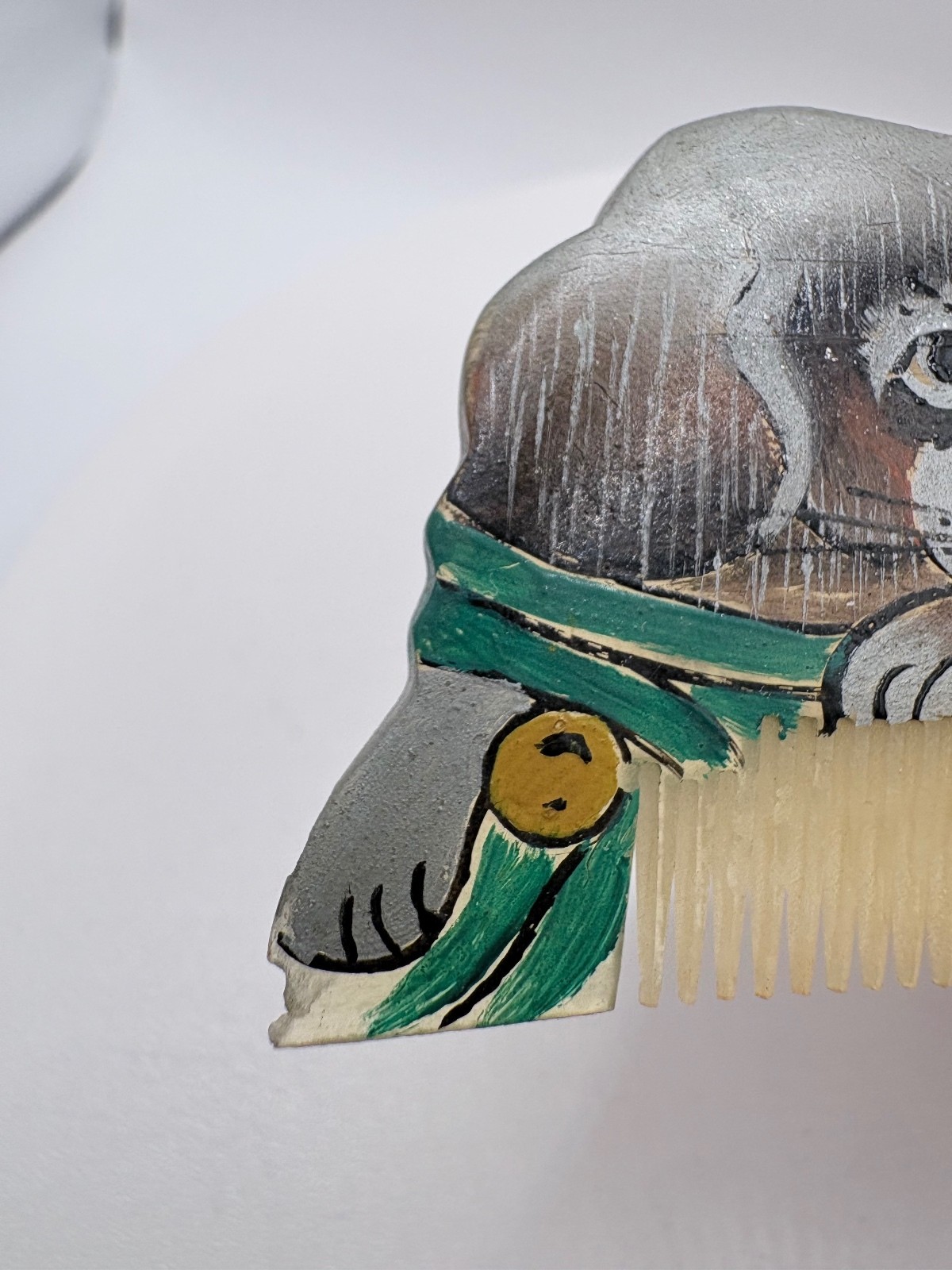 Hand Painted Dog Pocket Comb Vanity Hair Comb Shih Tzu Style Made in China